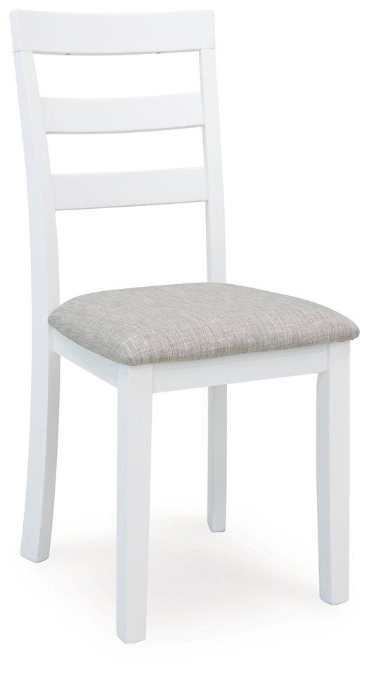 Stonehollow White/Gray Dining Table and Chairs with Bench (Set of 6)