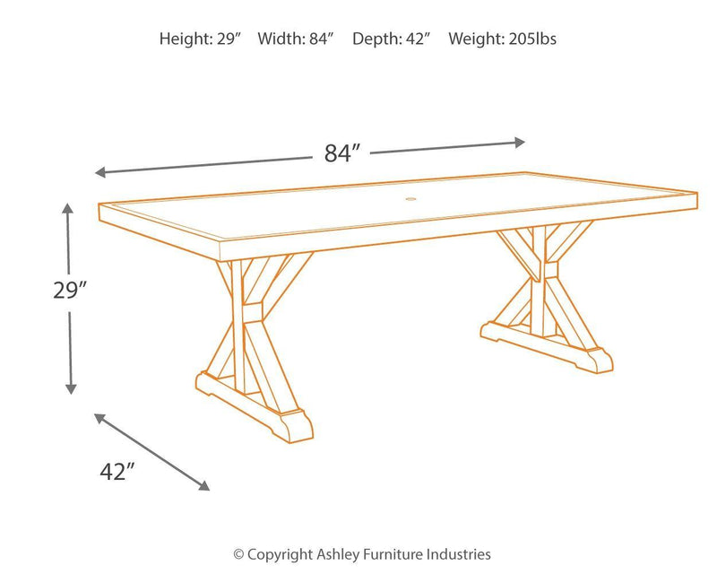 Beachcroft - Rect Dining Table W/umb Opt