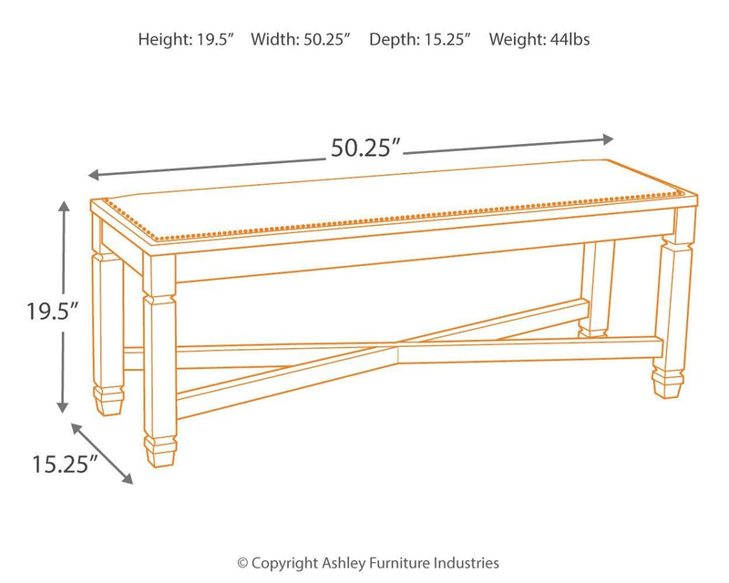 Bolanburg - Large Uph Dining Room Bench