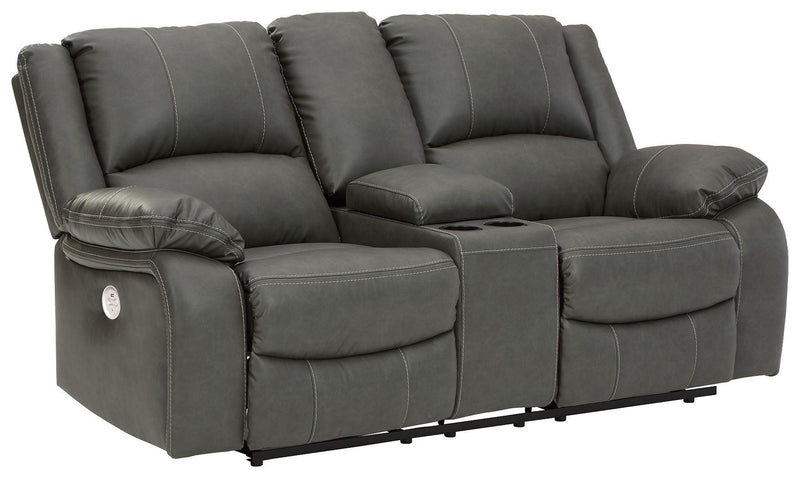 Calderwell - Dbl Rec Pwr Loveseat W/console