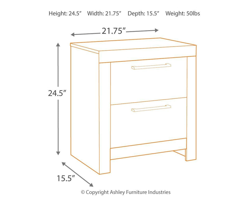 Derekson - Two Drawer Night Stand