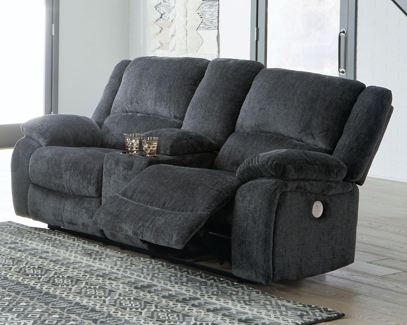 Draycoll - Dbl Rec Pwr Loveseat W/console