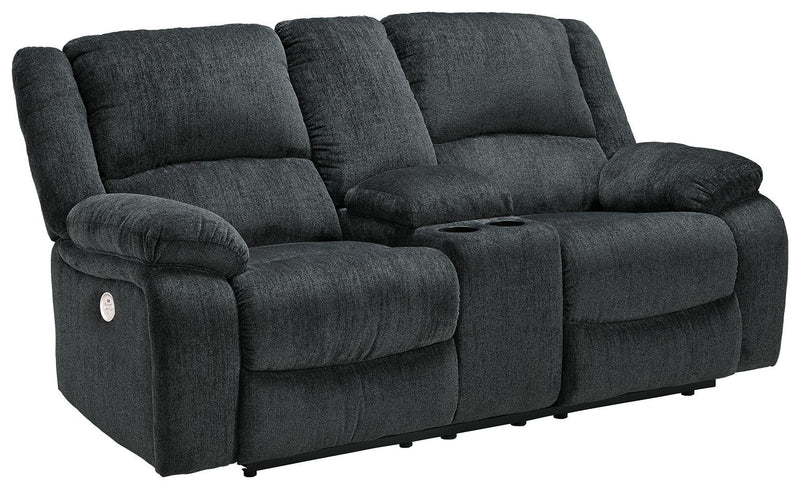 Draycoll - Dbl Rec Pwr Loveseat W/console