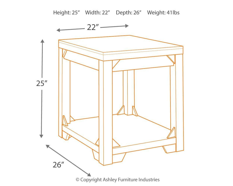 Fregine - Rectangular End Table