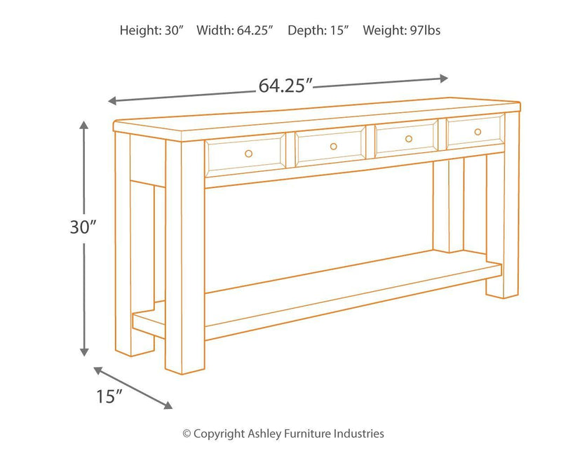 Gavelston - Sofa Table