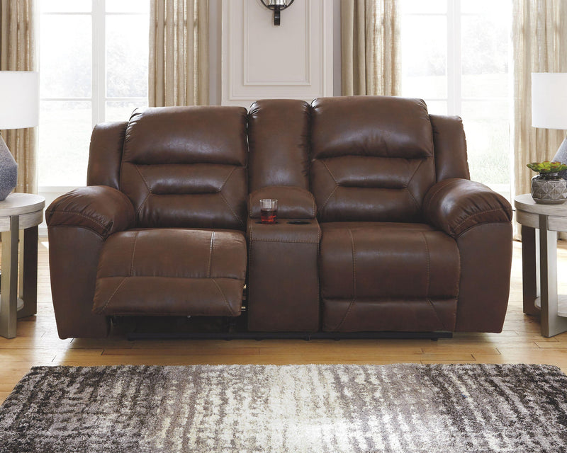 Stoneland - Dbl Rec Pwr Loveseat W/console