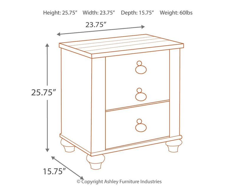 Willowton - Two Drawer Night Stand