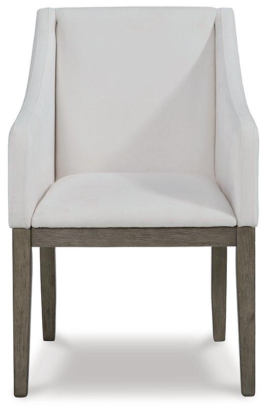 Anibecca Gray/Off White Dining Arm Chair