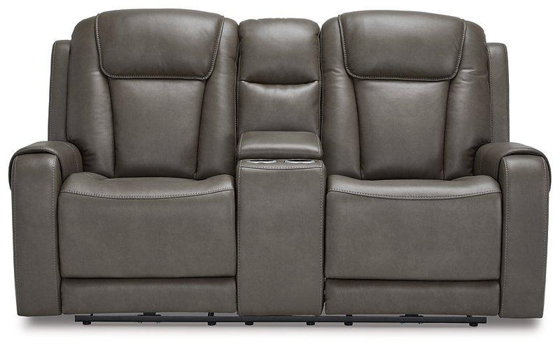 Card Player Smoke Power Reclining Loveseat