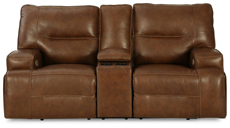 Francesca Auburn Power Reclining Loveseat with Console