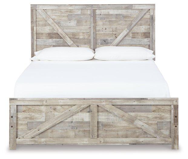 Hodanna Whitewash Queen Crossbuck Panel Bed