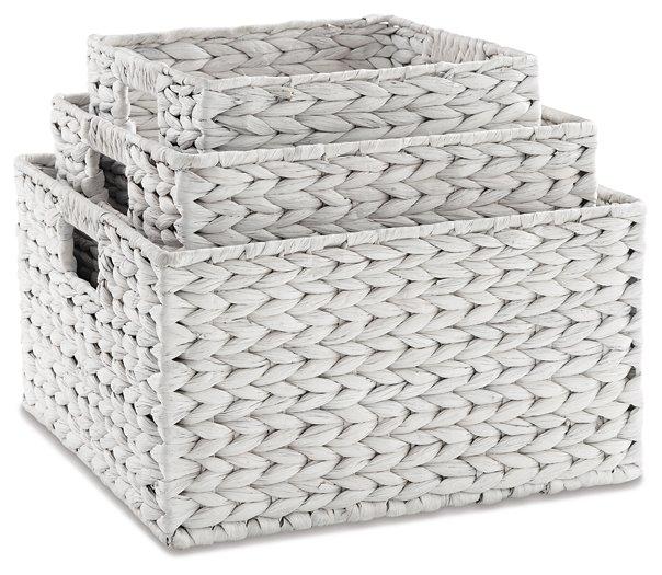 Elian Antique White Basket (Set of 3)