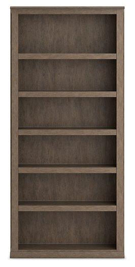 Janismore Weathered Gray Large Bookcase