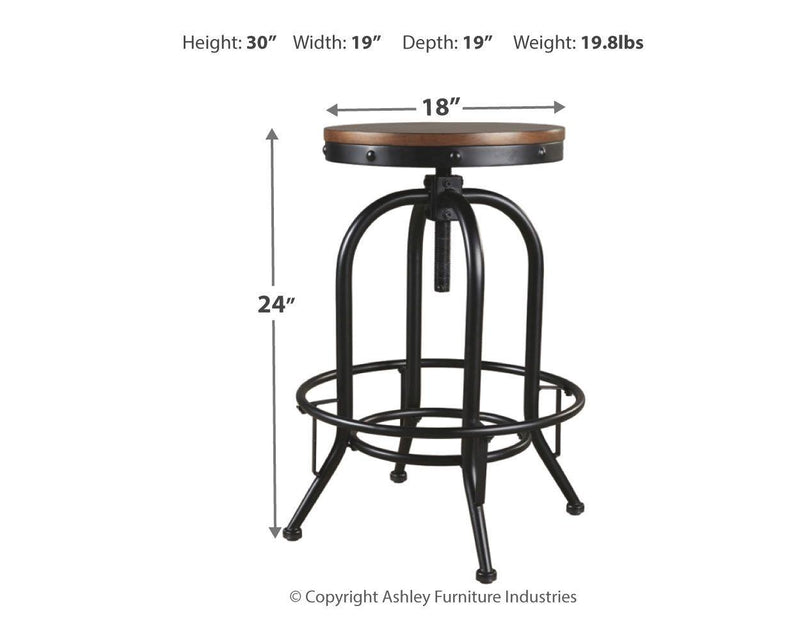 Valebeck - Tall Swivel Barstool (2/cn)