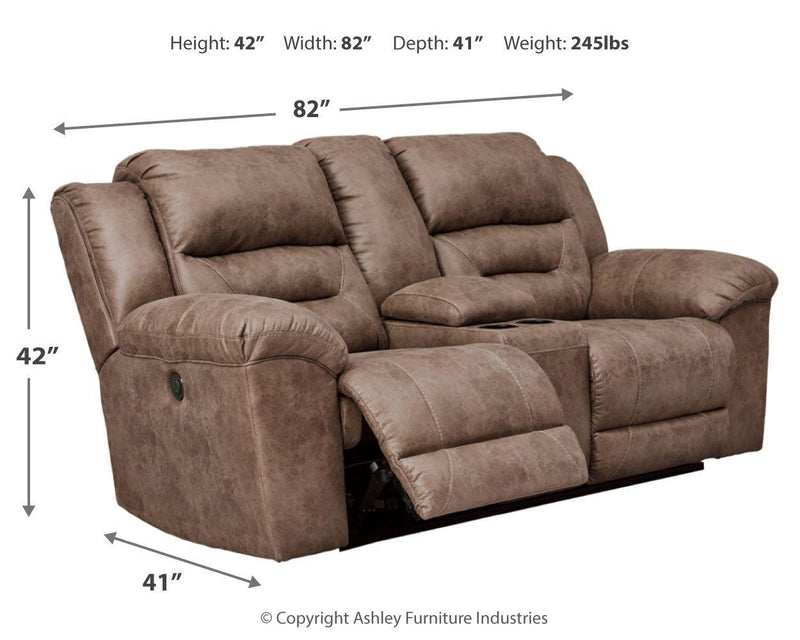 Stoneland - Dbl Rec Pwr Loveseat W/console