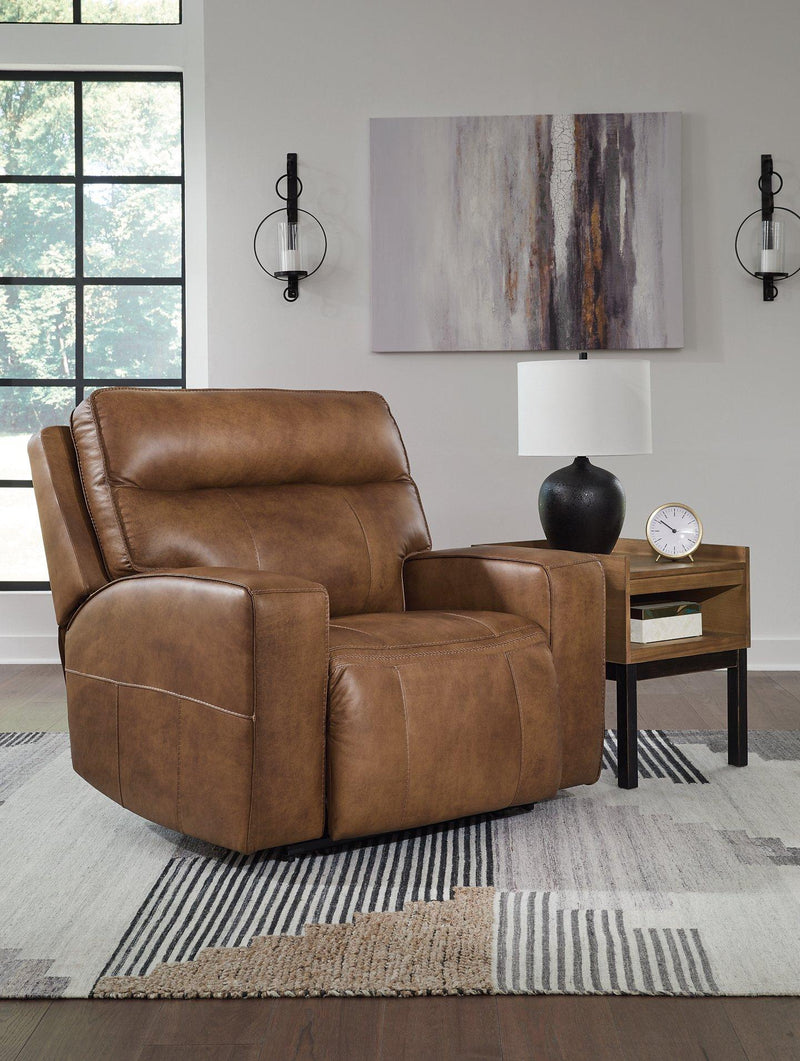 Game Plan Caramel Oversized Power Recliner