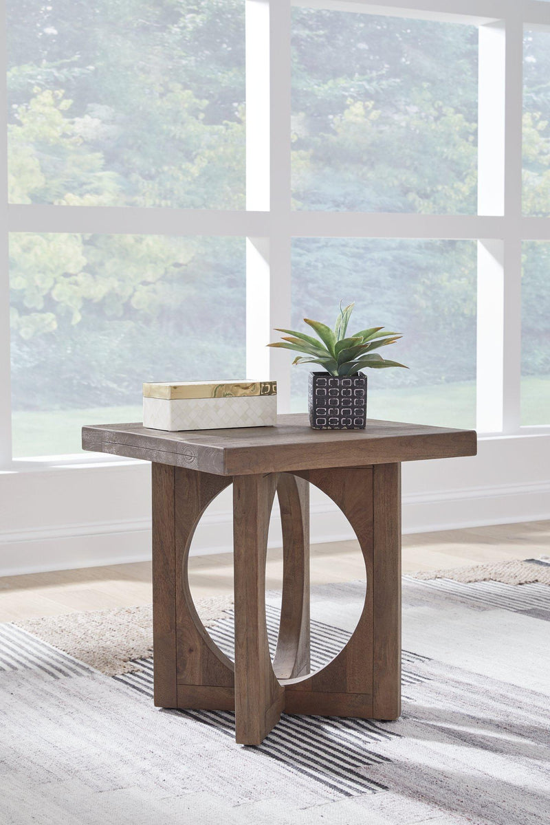 Abbianna Medium Brown End Table