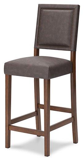 Benmara Grayish Brown/Brown Bar Height Bar Stool (Set of 2)