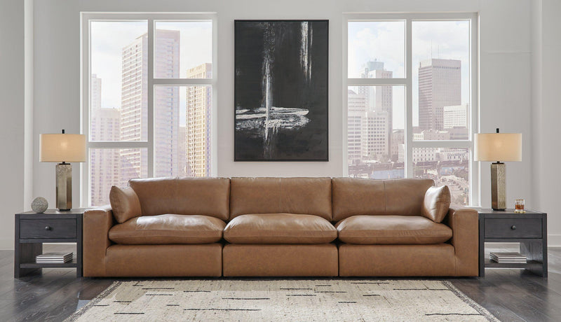 Emilia Caramel 3-Piece Sectional Sofa