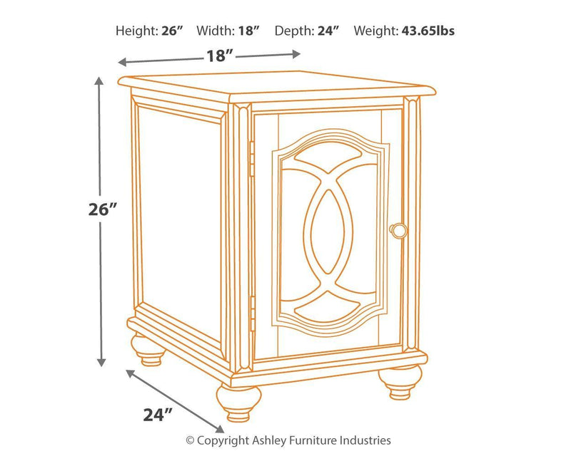 Realyn - Chair Side End Table - Insert Mirror