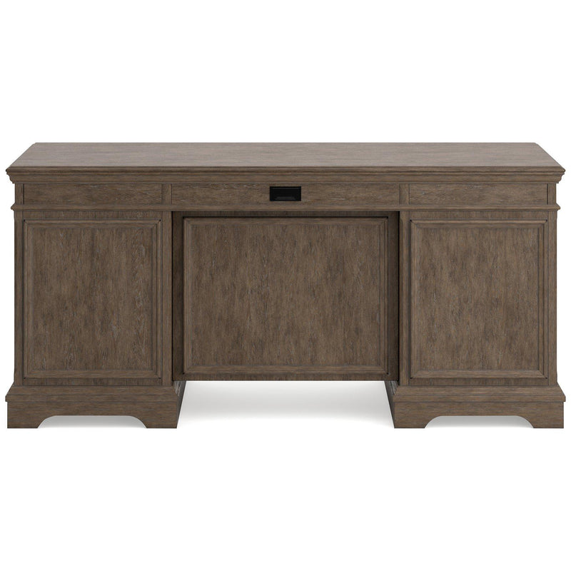 Janismore Weathered Gray Home Office Desk