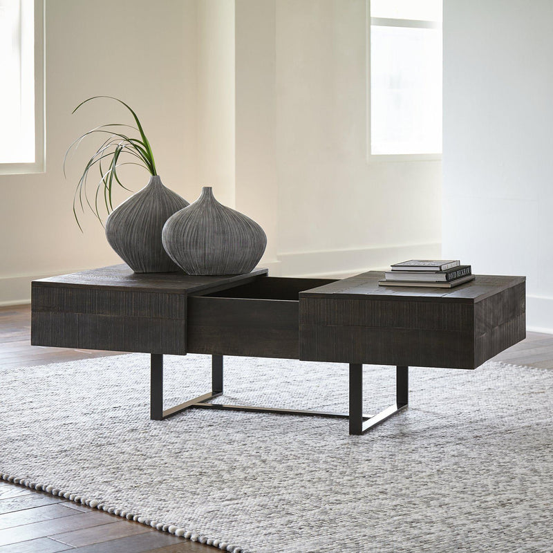 Kevmart Grayish Brown/Black Coffee Table