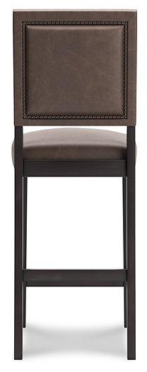 Benmara Brown/Dark Brown Bar Height Bar Stool