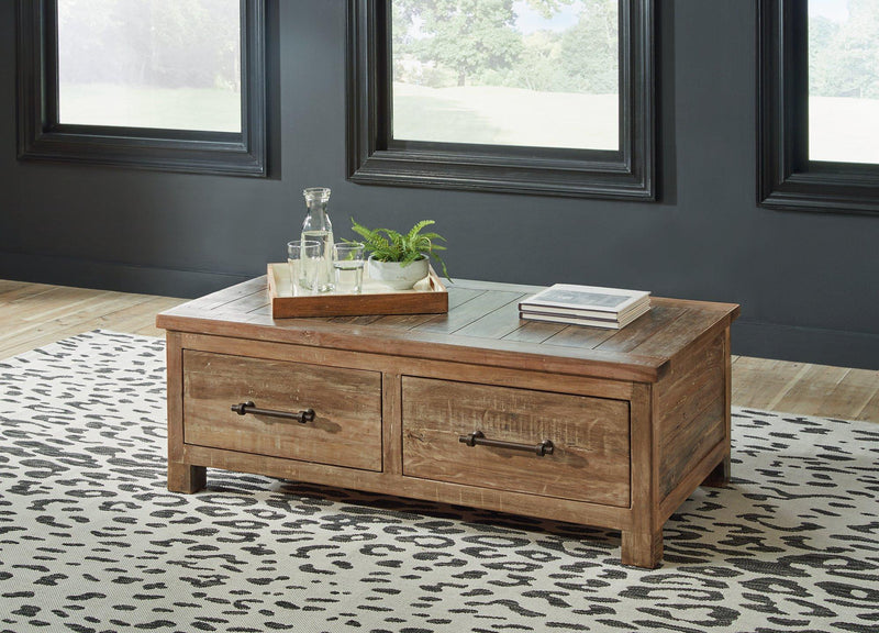 Randale Distressed Brown Coffee Table