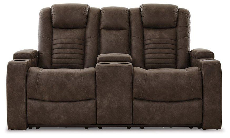 Soundcheck Earth Power Reclining Loveseat with Console