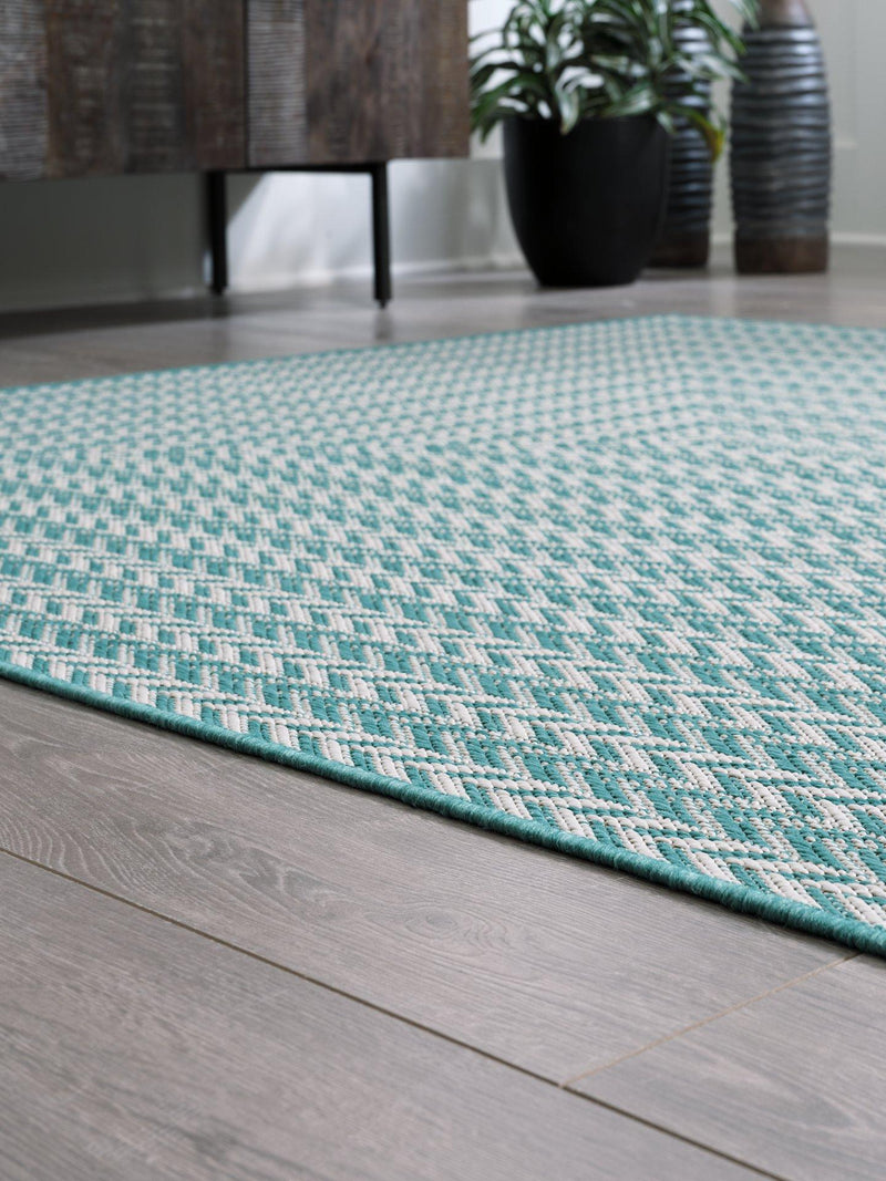 Atlow Aqua/Ivory 7'10" x 9'10" Rug