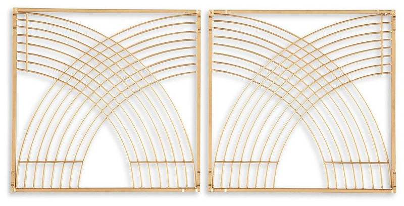 Dalkins Gold Finish Wall Decor (Set of 2)