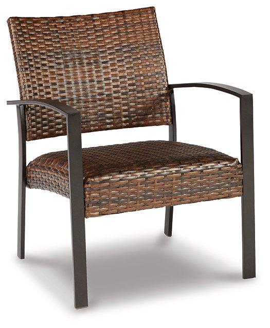 Zariyah Dark Brown Outdoor Love/Chairs/Table Set (Set of 4)