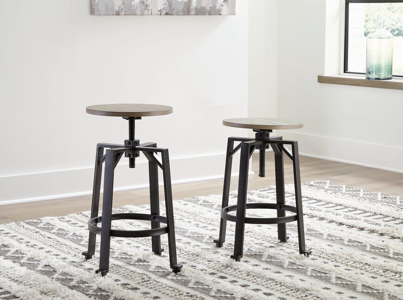 Lesterton Light Brown/Black Counter Height Stool (Set of 2)