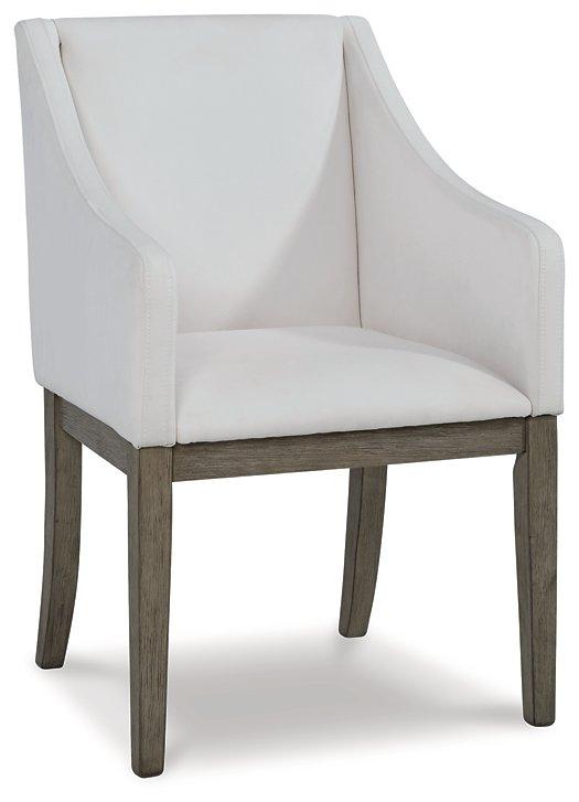 Anibecca Gray/Off White Dining Arm Chair