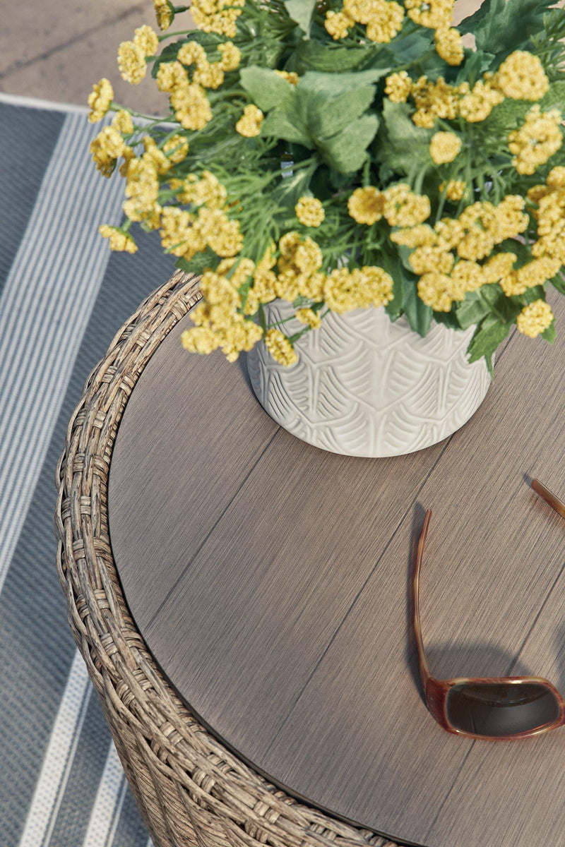 Danson Beige Outdoor End Table