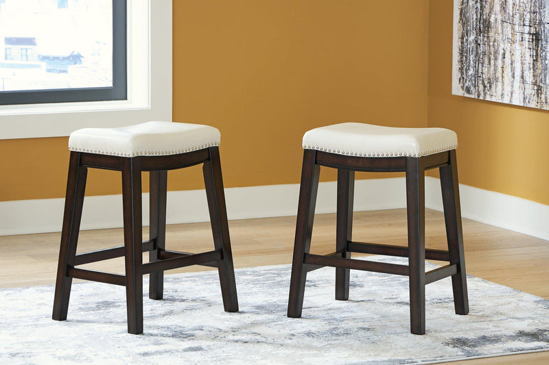 Lemante Ivory/Brown Counter Height Bar Stool (Set of 2)