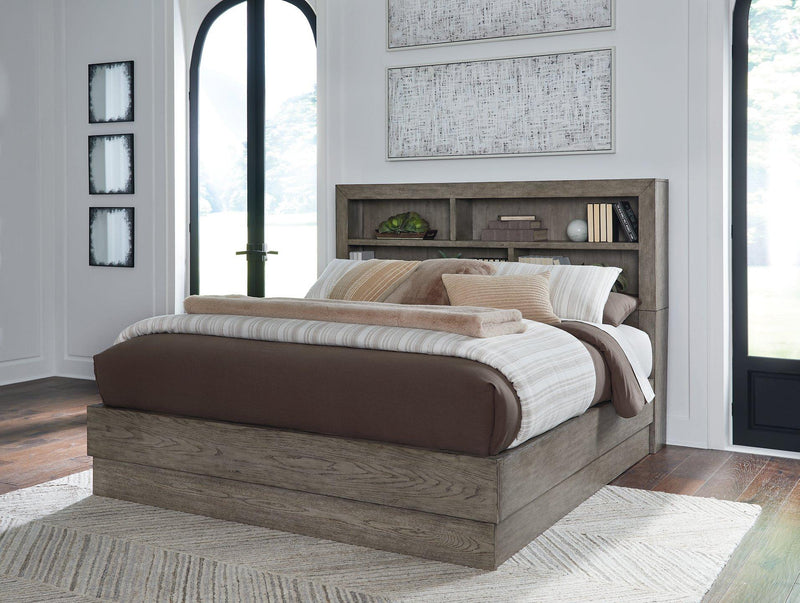 Anibecca Weathered Gray California King Bookcase Bed