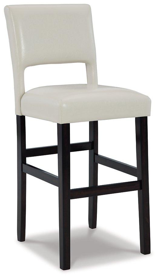 Leektree Ivory/Brown Bar Height Bar Stool