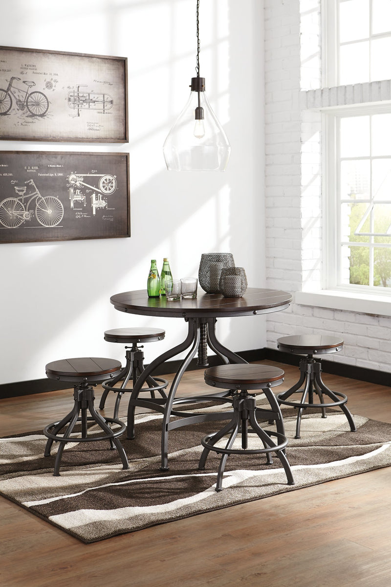 Odium Counter Height Dining Table and Bar Stools (Set of 5)