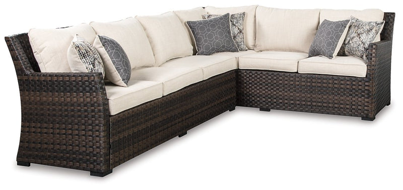 Easy Isle Easy Isle Nuvella 3 Piece Sectional with Coffee Table and 2 Lounge Chairs