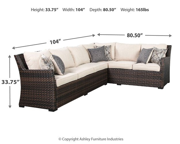 Easy Isle Easy Isle Nuvella 3 Piece Sectional with Coffee Table and Lounge Chair