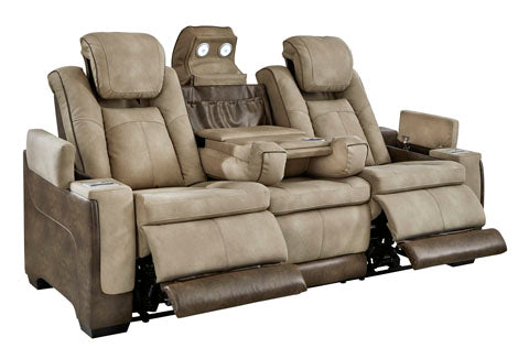 Next Gen DuraPella Sand Power Reclining Living Room Set With Adjustable Headrest