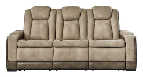 Next Gen DuraPella Sand Power Reclining Living Room Set With Adjustable Headrest