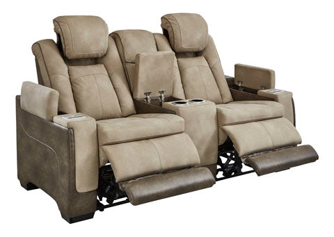 Next Gen DuraPella Sand Power Reclining Living Room Set With Adjustable Headrest