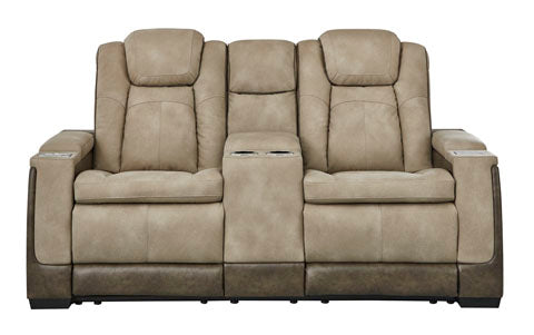 Next Gen DuraPella Sand Power Reclining Living Room Set With Adjustable Headrest