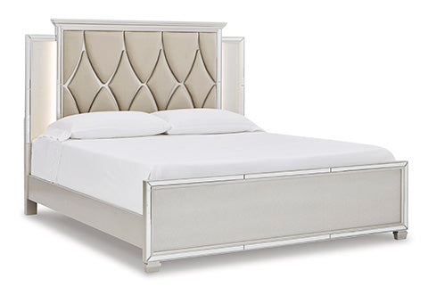 Lindenfield Silver Upholstered Panel Complete Bedroom Set