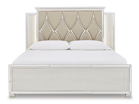 Lindenfield Silver Upholstered Panel Complete Bedroom Set